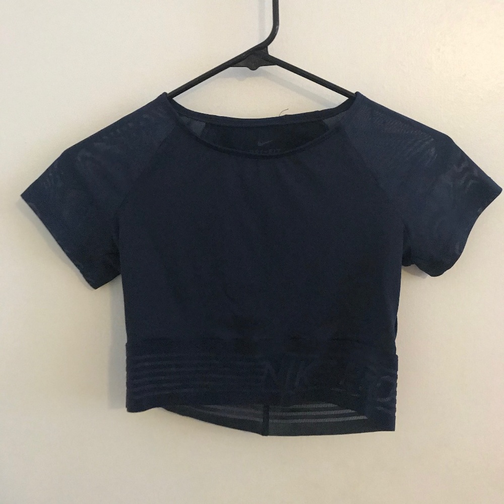 Nike Pro Navy Blue Crop Top